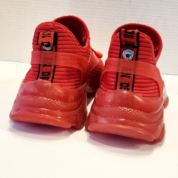 Steve Madden Match-K Trainers Mens with Translucent Sole in Red Sneakers Size 7 - Picture 8 of 9